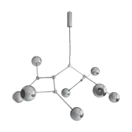 101 Copenhagen Drop Chandelier Globe takkrona Chrome