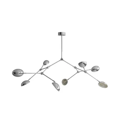 101 COPENHAGEN - Drop ljuskrona, krom, 85 cm, 8 lampor