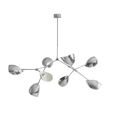 101 COPENHAGEN - Stingray ljuskrona, krom, 152 cm, 8 lampor