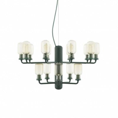 Amp small takkrona, guld/grön