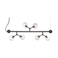 Atom horisontell ljuskrona mini, rökgrå/svart