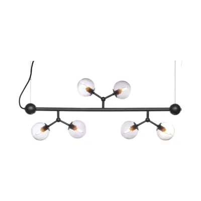 Atom horisontell ljuskrona mini, rökgrå/svart