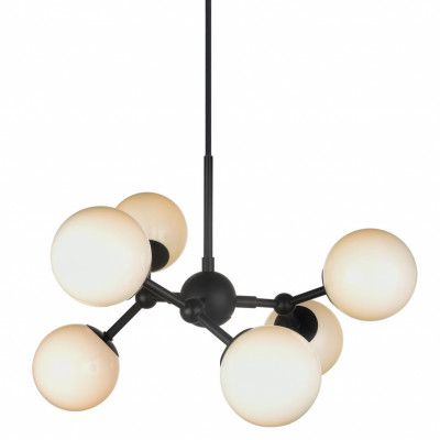 Atom Takkrona Svart/Opalglas Ø45cm
