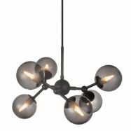 Atom Takkrona Svart/Rökfärgat glas Ø45cm