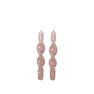 BROSTE COPENHAGEN Twist ljus - mauve rosa paraffin (set om 2)