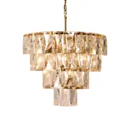 COSY LIVING Chloe kristallkrona, M - klar guldpl&auml;terad kristall