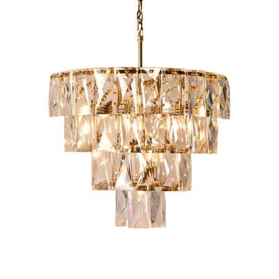 COSY LIVING Chloe kristallkrona, M - klar guldpläterad kristall