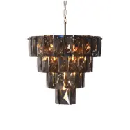 COSY LIVING Chloe kristallkrona, M - r&ouml;kig och belagd gr&aring; kristall