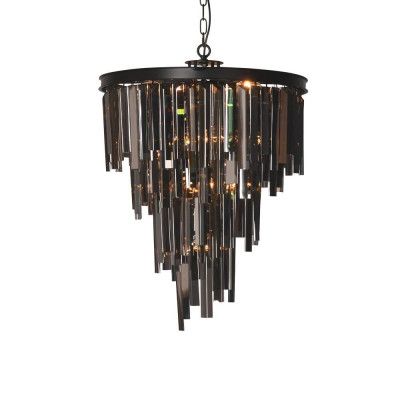 COSY LIVING Vincent kristallkrona, M - rökig och belagd grå kristall