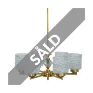 Erik takkrona 6-arm mässing/klarglas