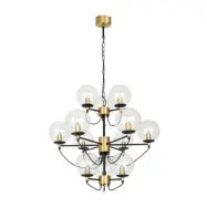 Hallbergs Belysning Perla 12 takkrona mässing 78cm