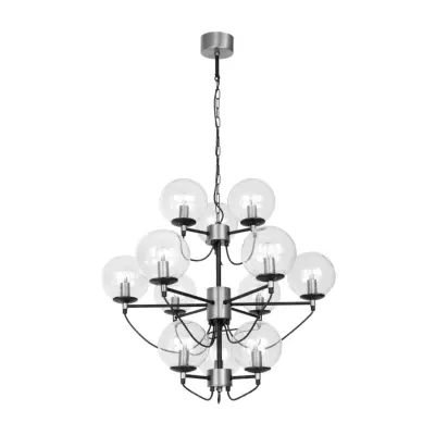 Hallbergs Belysning Perla 12 takkrona silver 78cm