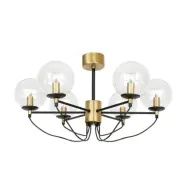 Hallbergs Belysning Perla 6 takkrona mässing 78cm