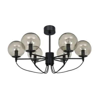 Hallbergs Belysning Perla 6 takkrona svart 78cm