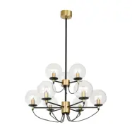 Hallbergs Belysning Perla 9 takkrona mässing 78cm