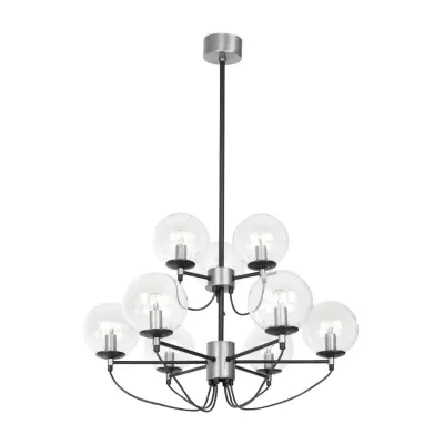 Hallbergs Belysning Perla 9 takkrona silver 78cm