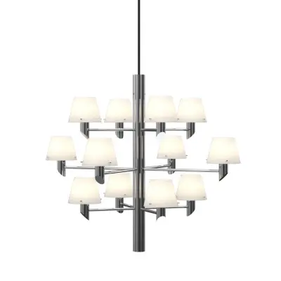 Herstal - Gil ljuskrona, kromfärgad, Ø 67 cm, 12 lampor