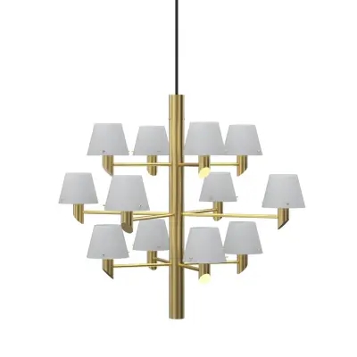 Herstal - Gil ljuskrona, mässingsfärgad, Ø 67 cm, 12 lampor