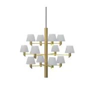Herstal Takkrona Gil 12 satin brass/opal glas