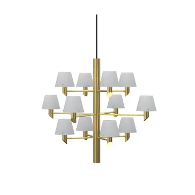 Herstal Takkrona Gil 12 satin brass/opal glas
