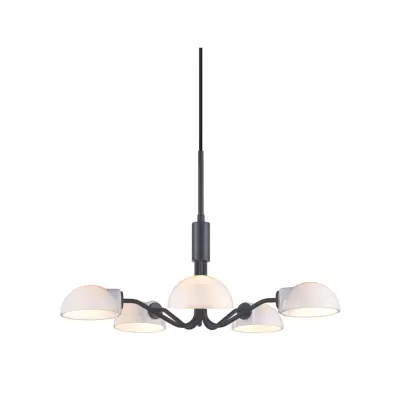 København-ljuskrona, svart/opal, Ø 50 cm – Halo Design Kjøbenhavn - Vardagsrum - Metall - Med flera ljuskällor