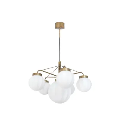 Klyfta 6 takkrona, råmässing/mattopal 70cm