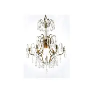 Kristallkrona Charlotte 6-Arm Medium Antikmässing 47cm