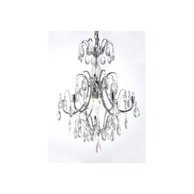 Kristallkrona Charlotte 6-Arm Medium Krom 47cm