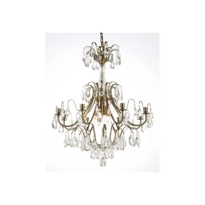 Kristallkrona Charlotte 8-Arm Stor Antikmässing 60cm