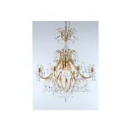 Kristallkrona Charlotte 8-Arm Stor Borstad Mässing 60cm