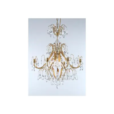 Kristallkrona Charlotte 8-Arm Stor Borstad Mässing 60cm