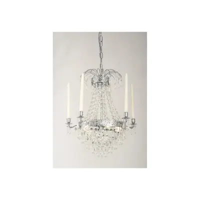 Kristallkrona Empire Classic 5-Arm Liten Krom 49cm