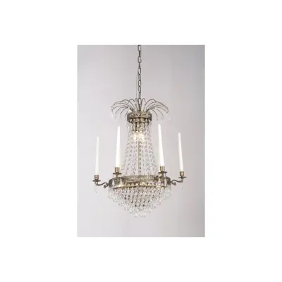 Kristallkrona Empire Classic 6-Arm Medium Antikmässing 55cm