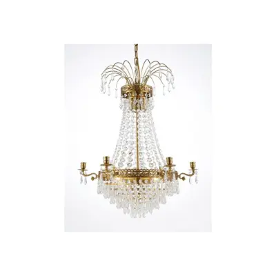 Kristallkrona Empire Classic 6-Armr Medium Borstad Mässing 55cm