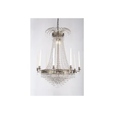 Kristallkrona Empire Classic 8-Arm Stor Antikmässing 66cm