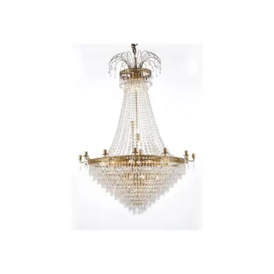Kristallkrona Empire Classic Ny 10-Arm Xl Borstad Mässing 95cm