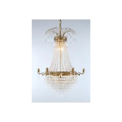 Kristallkrona Empire Classic Ny 6-Arm Medium Borstad Mässing 55cm