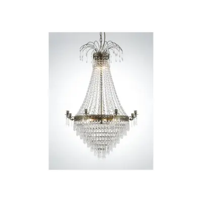 Kristallkrona Empire Classic Ny 8-Arm Stor Antikmässing 66cm