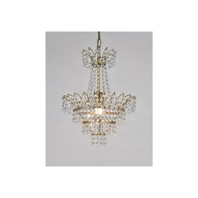 Kristallkrona Estelle Antikmässing 36cm