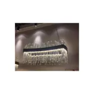 Kristallkrona Istapp Avlång Mässing 80cm