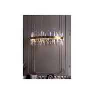 Kristallkrona Istapp Rund Mässing 80cm