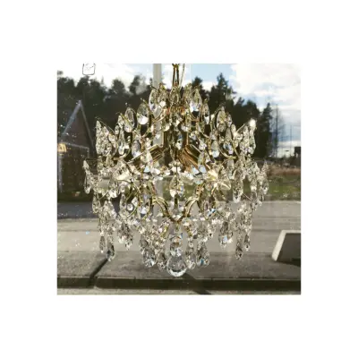 Kristallkrona Kate Guld 34cm