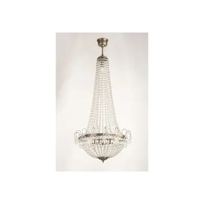 Kristallkrona Lang Antikmässing 47cm