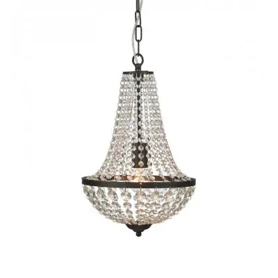 Kristallkrona Markslöjd Gränsö Svart 1L 30 cm