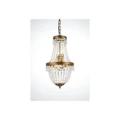 Kristallkrona Morsamt Liten Borstad Mässing 26cm