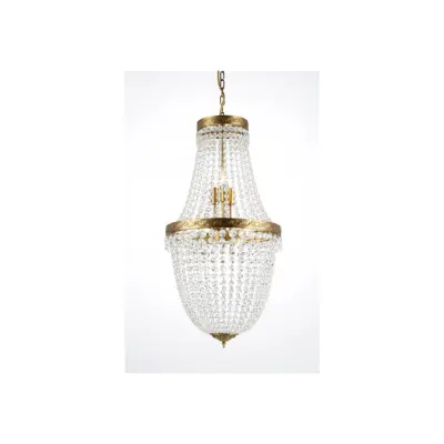 Kristallkrona Morsamt Stor Borstad Mässing 40cm