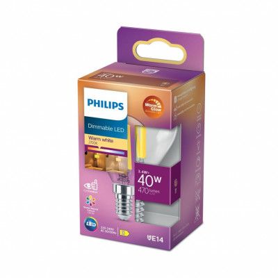 LED-lampa 3,4W(40W) klot E14 dim to warm