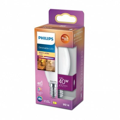 LED-lampa 3,4W(40W) kronljus frostad E14 dim to warm