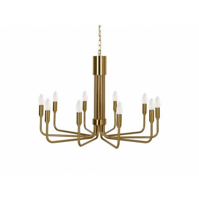 Lindby - Elanova 10 Ljuskrona Brass