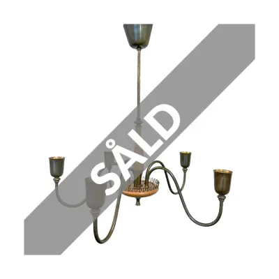 Louise takkrona 5-arm, mässing/trä